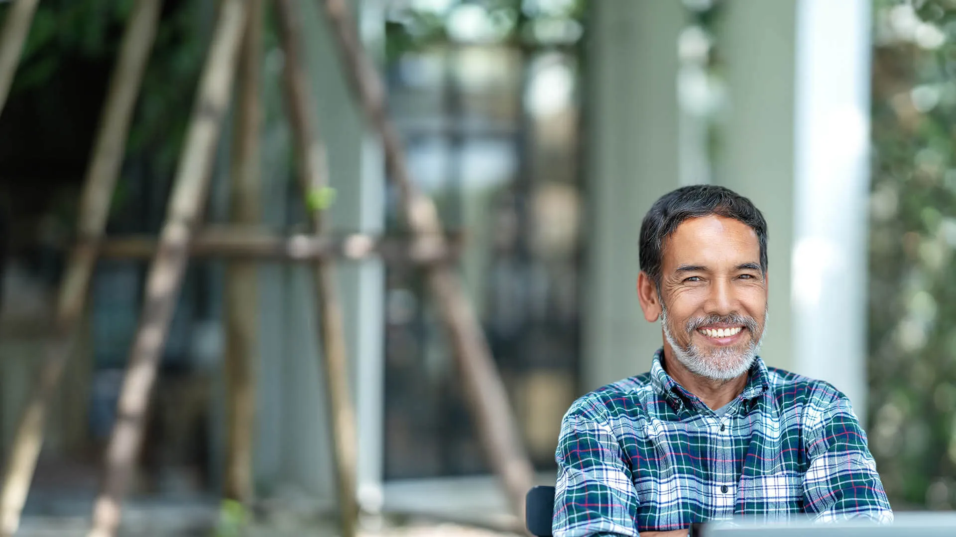 a man smiling for the camera