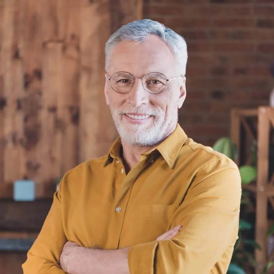 a man wearing glasses